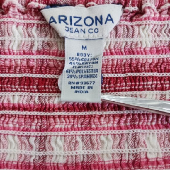 Arizona Jean Co. Womens Crop Top Size Medium Pink White Plaid - Picture 6 of 6
